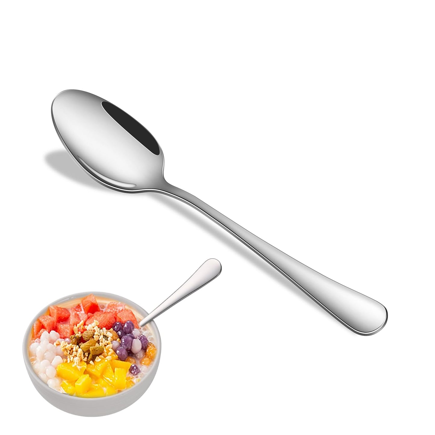 8-Piece 6.7 Inches Stainless Steel Tea Spoon,Durable Dishwasher Safe Teaspoons,Silverware Dessert Spoons For Kitchen,Small Spoons For Restaurant,Hotel