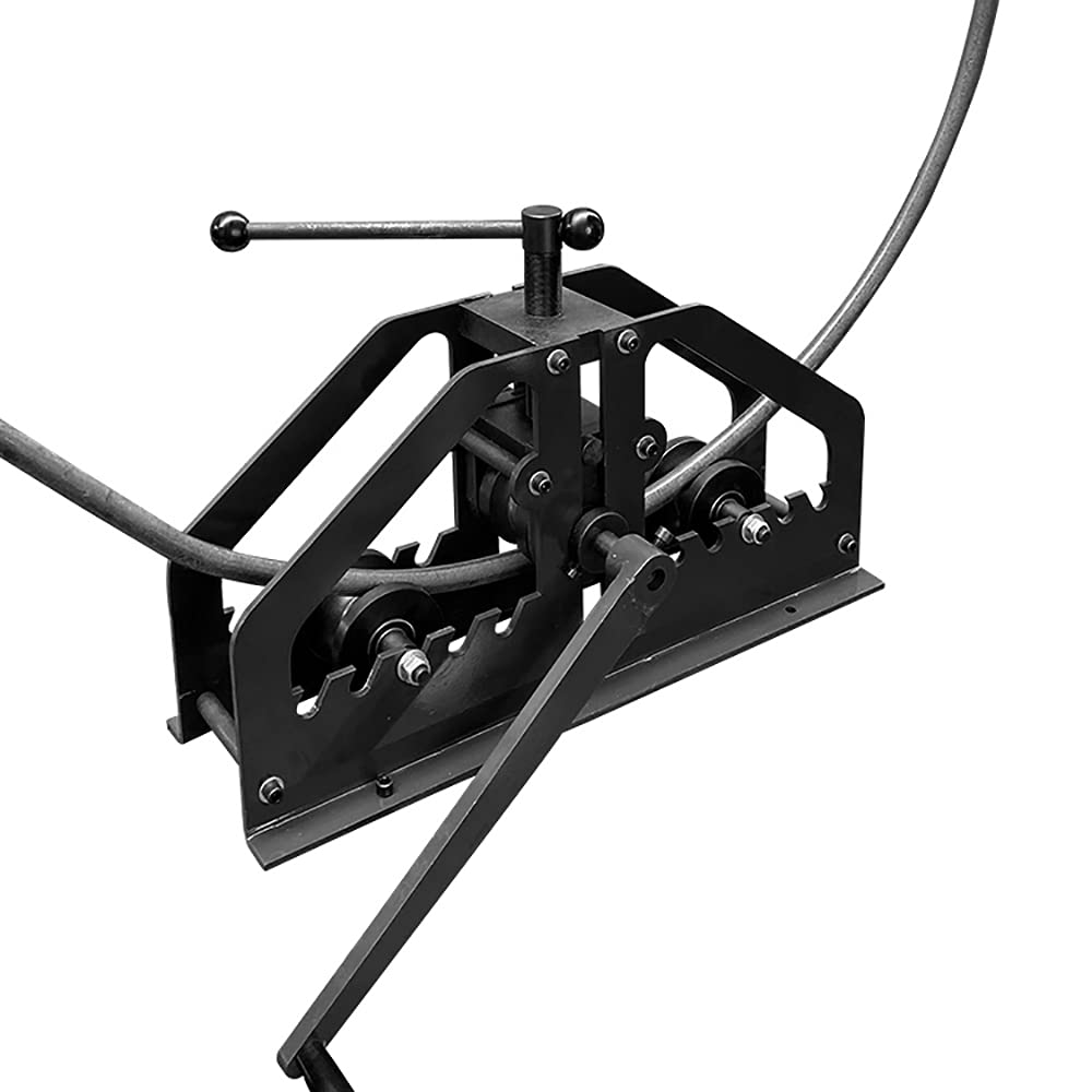 Manual Metal Tube Bender Machine, 1-1/4" to 2" Round Roller Stretcher Shrinker Bench Bending Set GDAE10 Heavy Duty Pipe Bender Tubing Notcher Durable Working Tools TR-60 for Flats, C Channel, Square