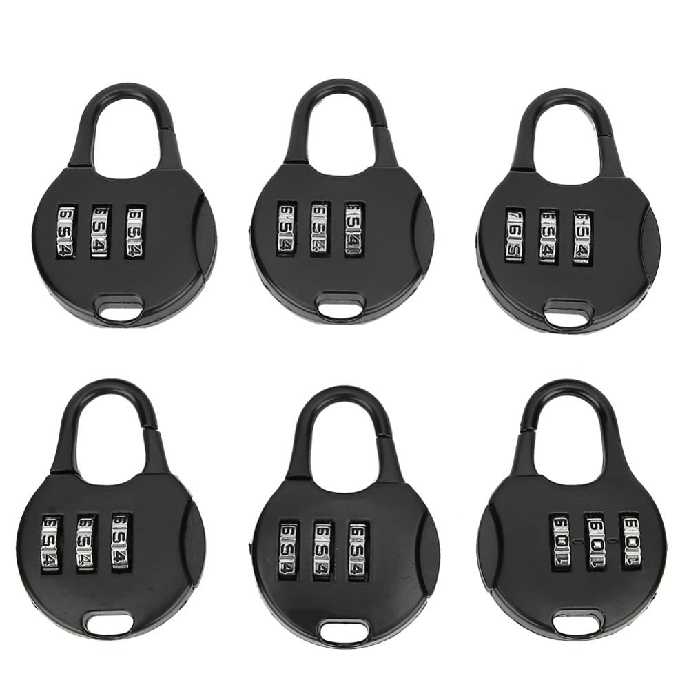 Chiffonade 6pcs 3 Digit Password Padlocks Water Proof Design Anti Theft Metal Locks for Backpacks Luggage Travel Security