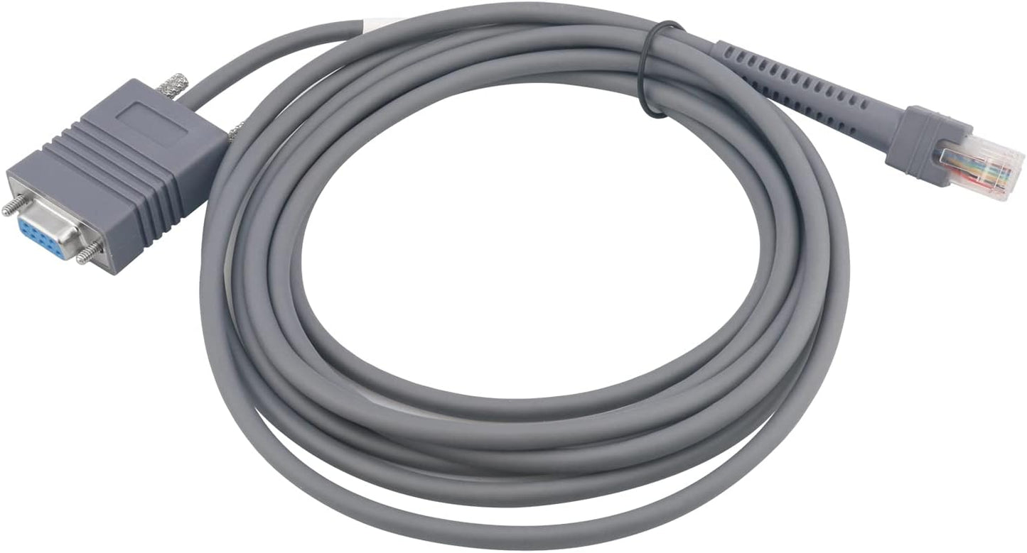RJ45 RS232 DS3578 DS9808 DS9808 DS6608 DS4208 (3M 9FT RS232 Barcode Scanner Cable to Straight Cable for Symbol Zebra /