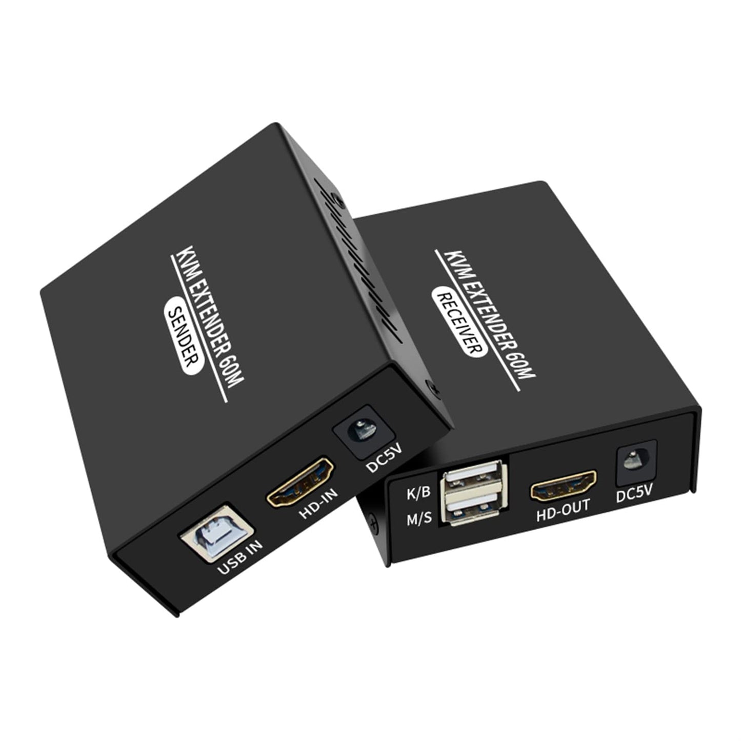 XYKJOBC 60M Cat5e Cat6 1080P HDMI KVM Extender Over HDMI USB KVM Extender Transmit with Loop Out Support USB Keyboard