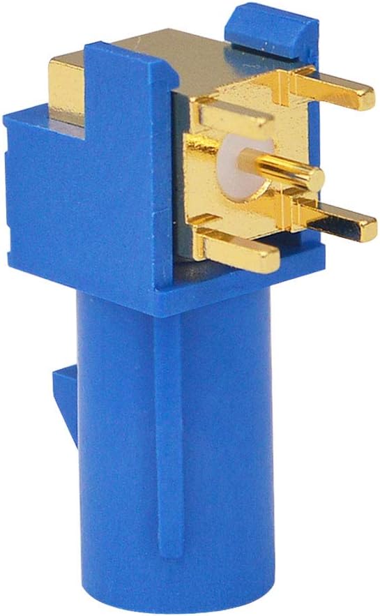 Kaunosta 5PCS GPS Telematics or Navigation RF Coax Connector Fakra C Right Angle Blue Crimp Jack Adapter Gold-Plated