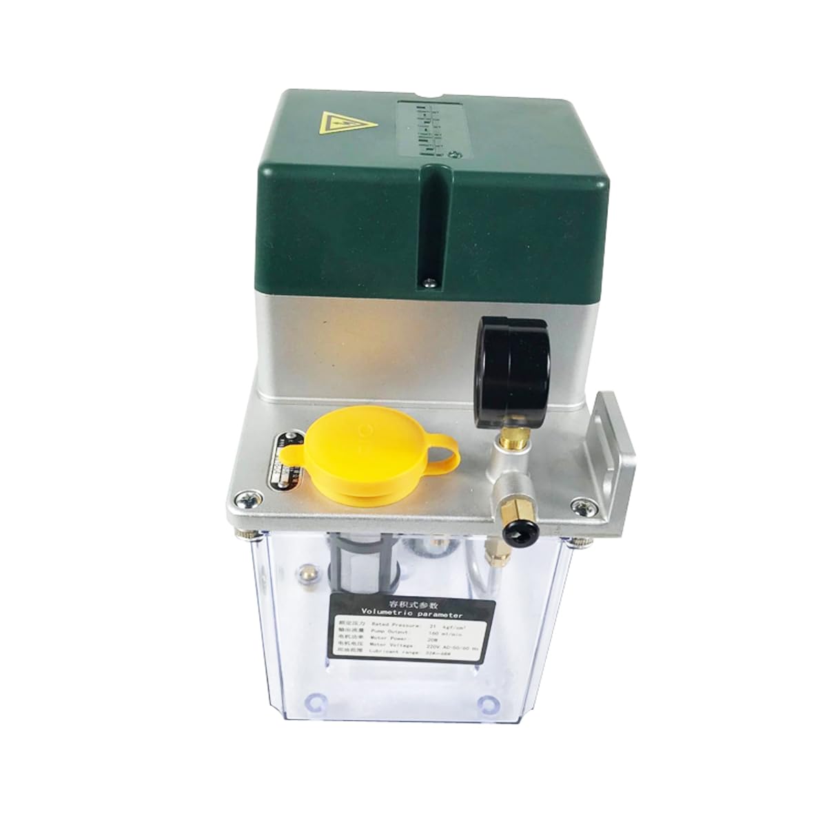 INTBUYING 110V Automatic Lubricating Oil Pump with Pressure Gauge Automatic Lubricating Pump CNC Oil Pump with 3L Reservoir Capacity for Punching Lathe Cutting Milling Machine