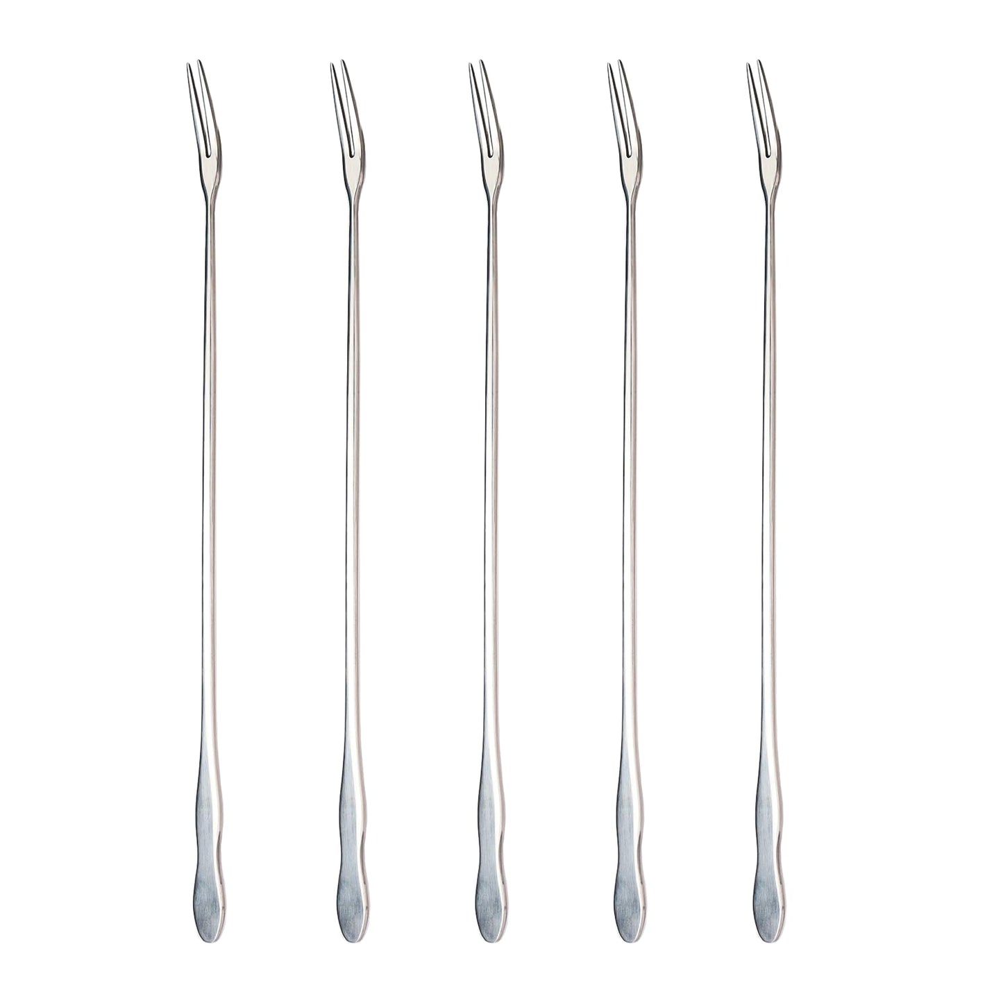 Extra Long Pickle Fork 12.6 inches, 5 Pcs Long Handle Olive Fork, Stainless Steel Cocktail Forks, Prong Pickle Picker, Pickle Grabber, Long Dessert Forks, Long Fruit Fork, 5 pieces