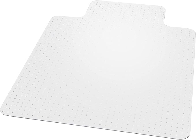 Staples Office Chair Mat, Clear Floor Mats with Lip, Medium-Pile Carpets, Extended Under-Desk Coverage, 45" x 53'' Inch, Smooth Glide
