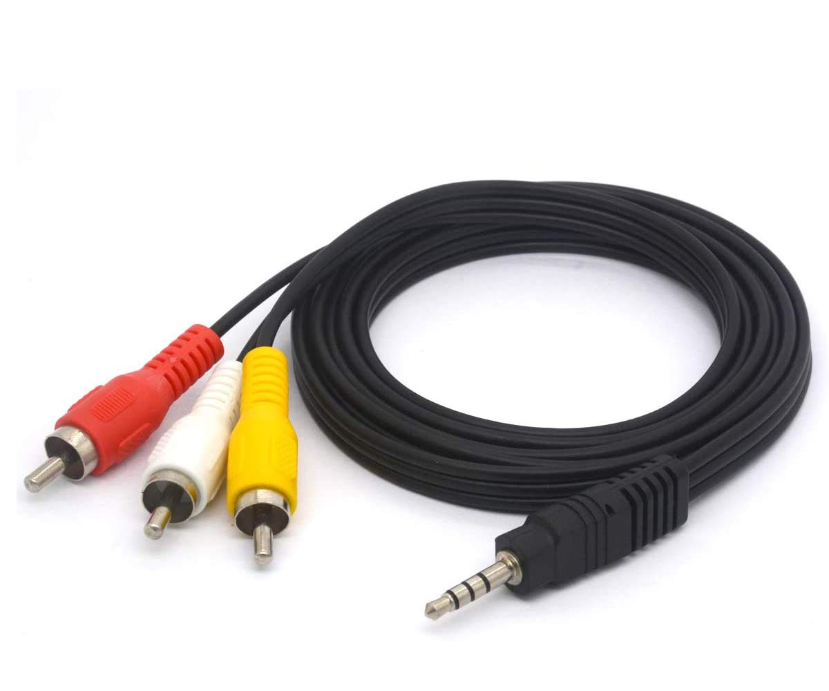 AILTECK 3.5mm 3 3.5mm 5FT to RCA Camcorder AV Audio Video Output Cable, RCA to AV Input Cord Replacement for Sony TV