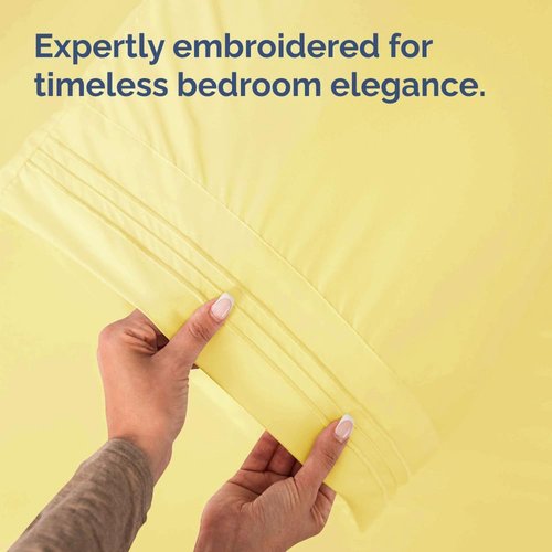 King Pillow Cases by [Brand Name] - Ultra Soft Hotel Quality Covers | Wrinkle-Free, Stain Resistant - 4 Piece Set in Yellow