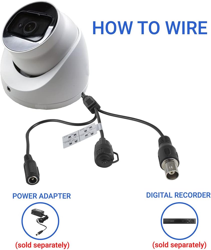 R-Tech 5MP 4-in-1 2.8mm 5MP AHD/CVI/TVI/Analog Outdoor/Indoor Turret Dome Camera with Matrix IR Night Vision Fixed Lens