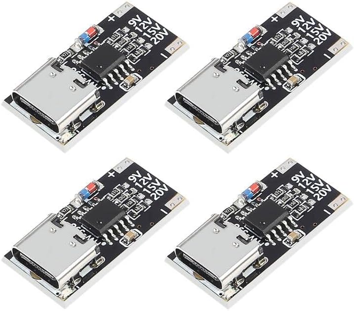 JUZITAO 4PCS 12V USB-C PD Trigger Board Module PD/QC Decoy Board Fast Charge USB Type-c to High Speed Charger Power