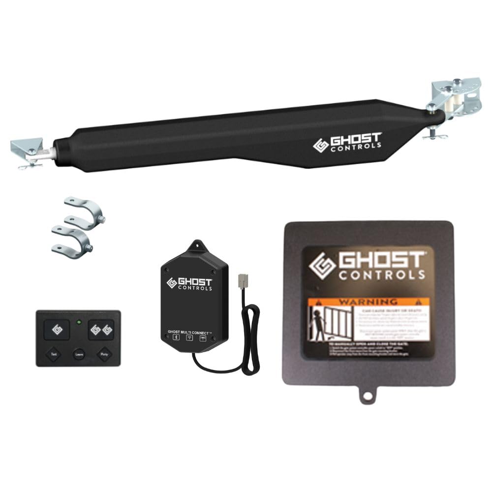 Ghost Controls Decorative Single Automatic Gate Opener Smart Bundle with MultiConnect