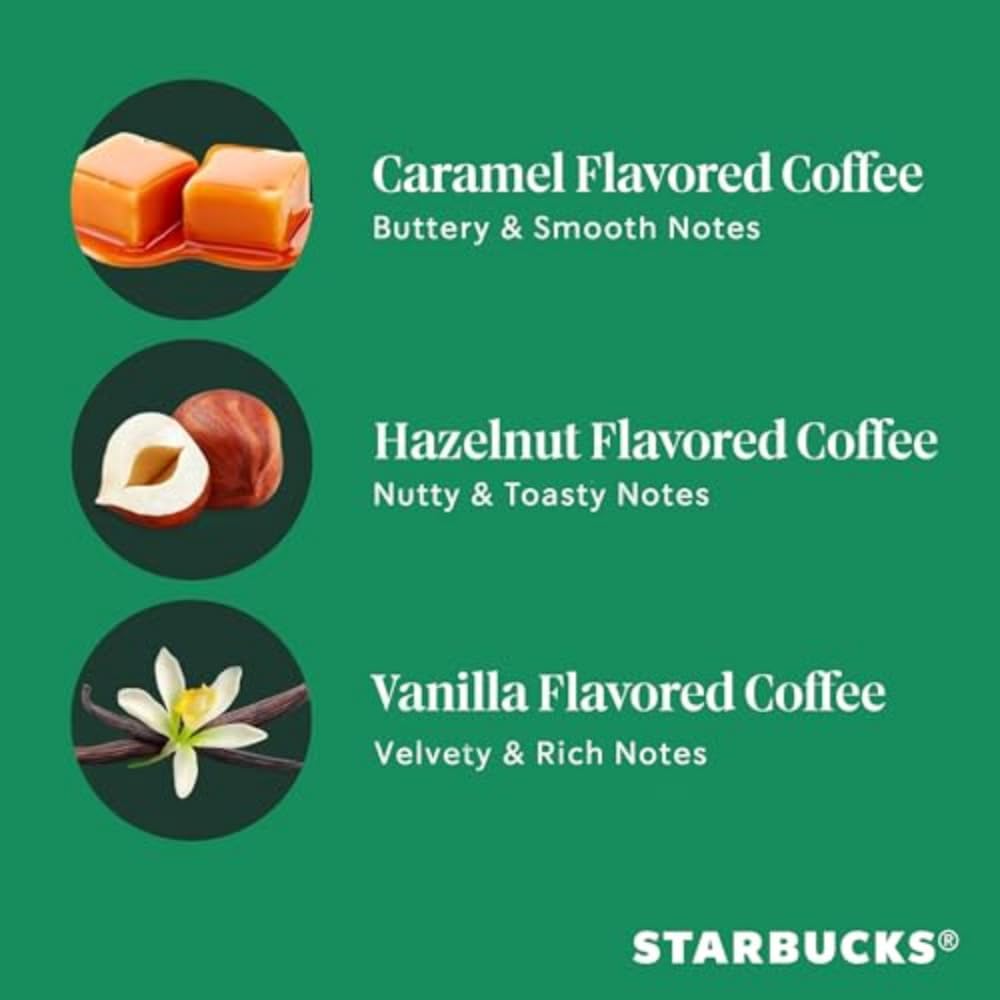 Starbucks Ground Coffee Variety Pack - Flavored Hot or Iced Coffee | Three 11 oz Bags