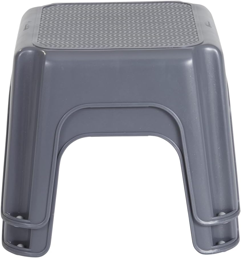 Rubbermaid One-Step Stool - Durable 7" Height Gray Step Stool Holds Up to 200 Pounds | Ideal for Kids, Bathroom, Home, Office, Garage