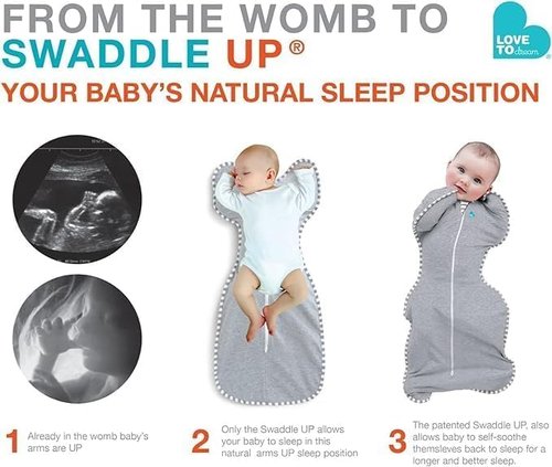 Love To Dream Organic Swaddle - Baby Sleep Sack for Self-Soothing | 1.0 Tog, Small (5-8.5lbs), Cream