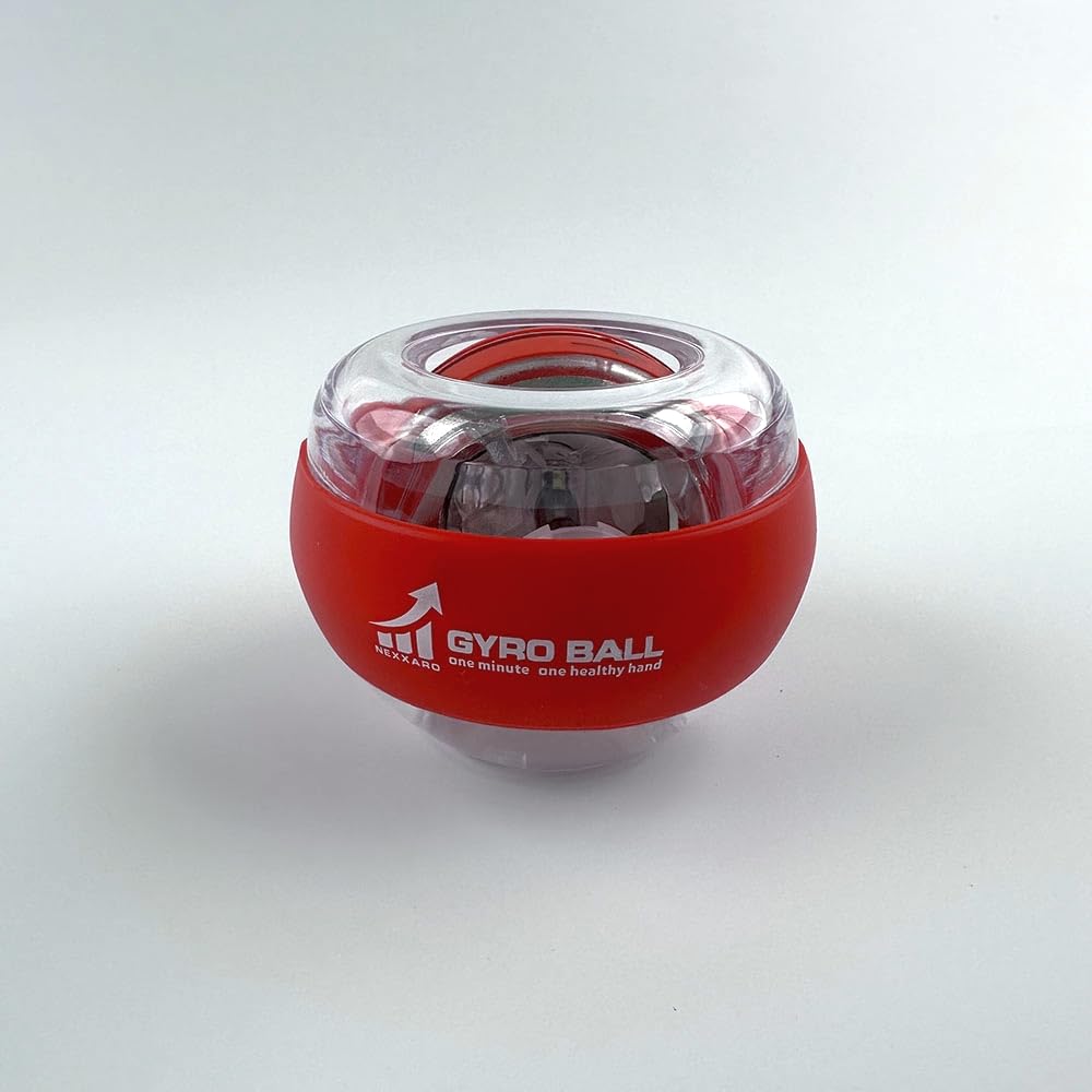 Power Ball Auto Start Wrist Strengthener – Gyroscopic Forearm Exerciser for Grip Strength, Arm & Hand Training – Ideal for Athletes, Rehab & Daily Fitness. Red