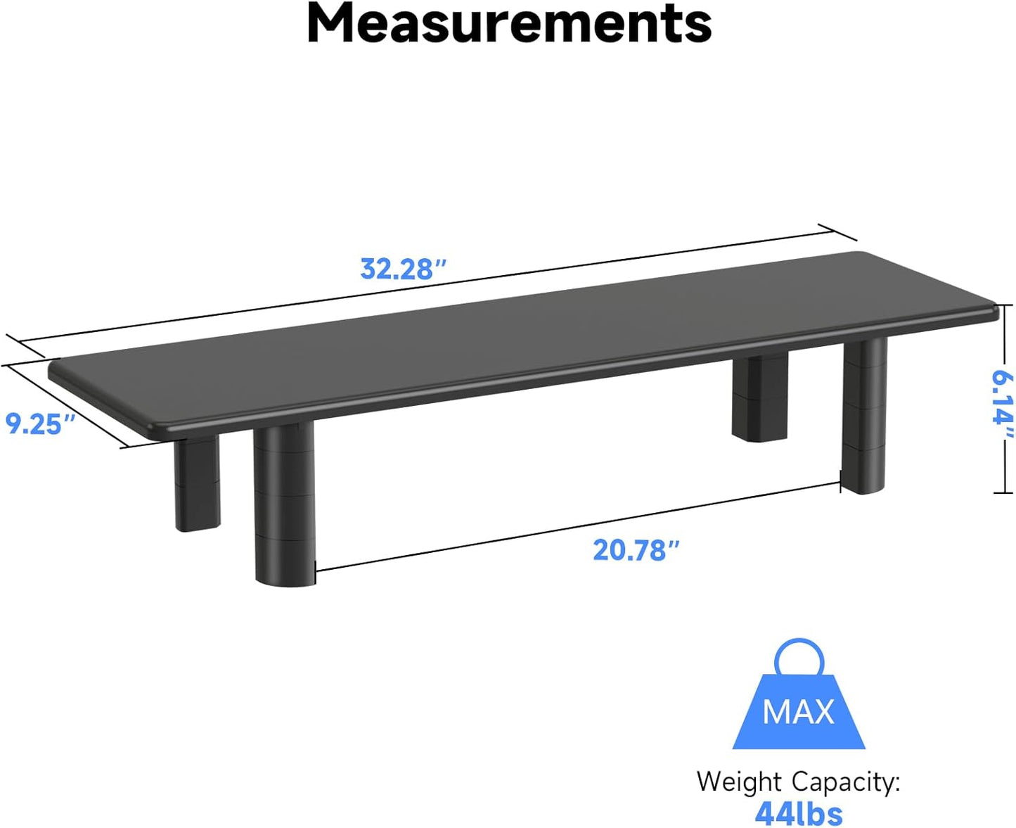 32.28Inch 2 suptek Dual Monitor Stand Riser, Large Monitor Stands for Monitors, Computer Monitor Stand, Wooden Desktop