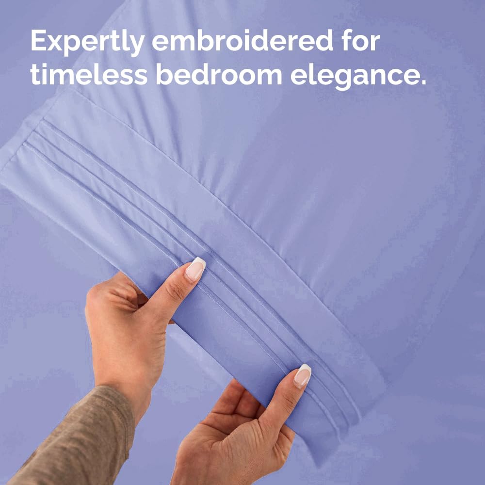 Skiennix Standard Pillow Cases Set of 2 - Ultra-Soft Hotel Quality - Comfy, Wrinkle-Free & Stain Resistant - Lavender