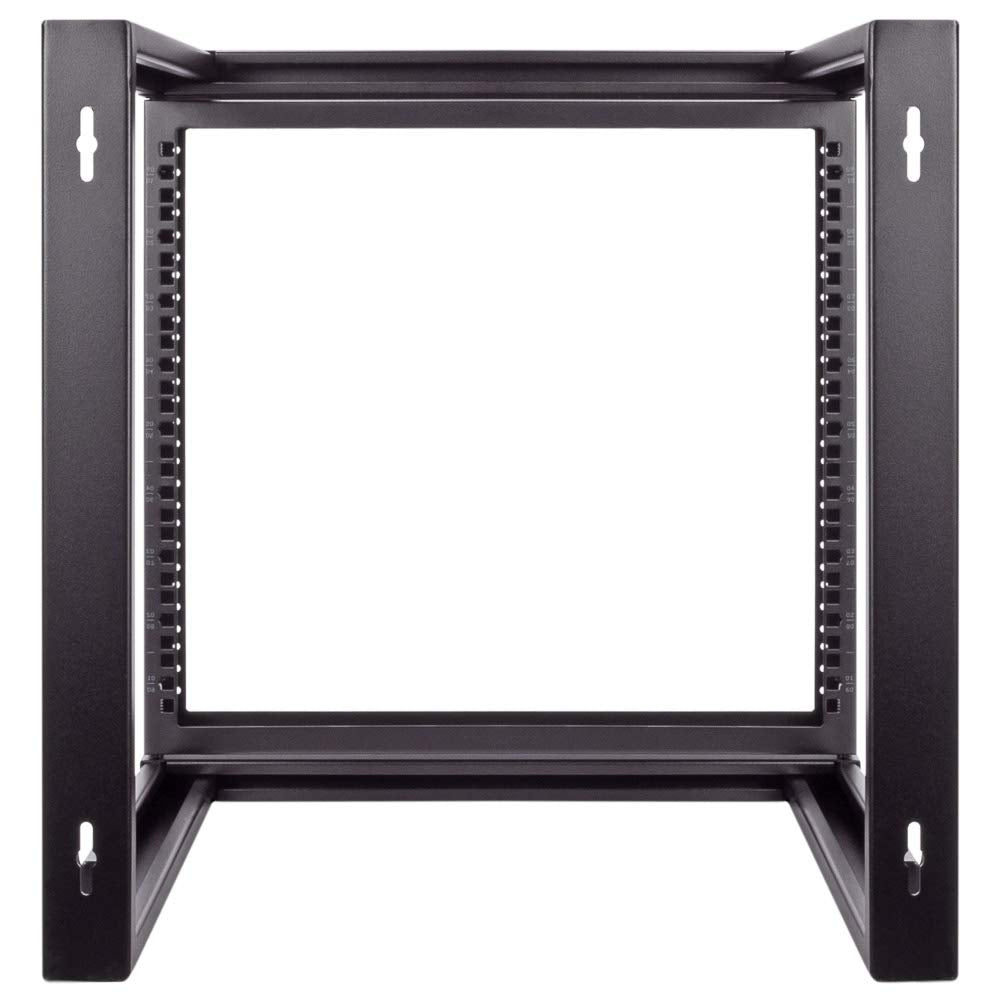 NavePoint 9U Open Frame Server Rack for 19" Network Equiment & 1U Cantilever Vented Server Shelf for 19-inch Equipment - 10-inch 250mm Deep