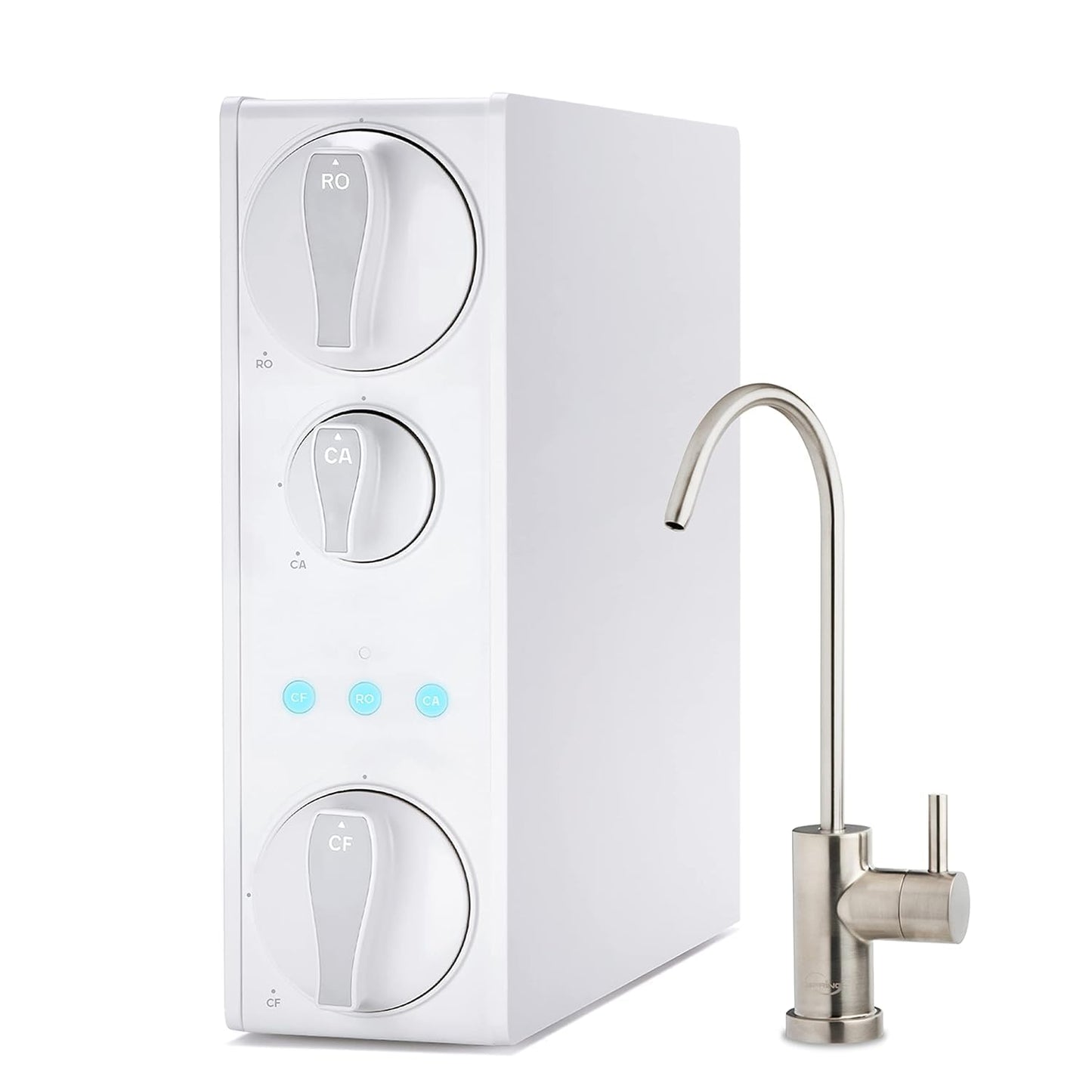 iSpring RO500AK-BN Reverse Osmosis Water Filter, NSF 58 Certified, 500 GPD Tankless Under Sink RO System, Natural pH Alkaline Remineralization, 2:1 Pure to Drain Ratio, Brushed Nickel Faucet