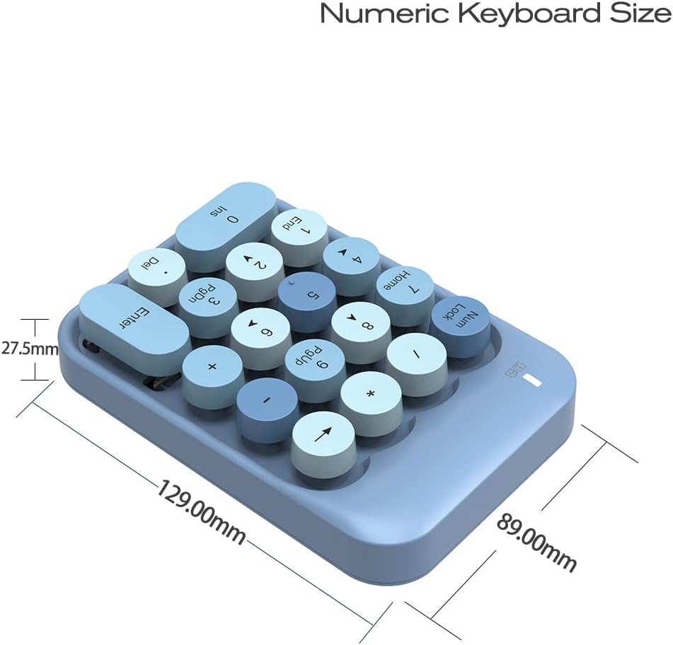 FELICON 18 2.4G Accounting Wireless Numeric Keypad Keys with Mini Portable Silent Number Pad USB Receiver Financial