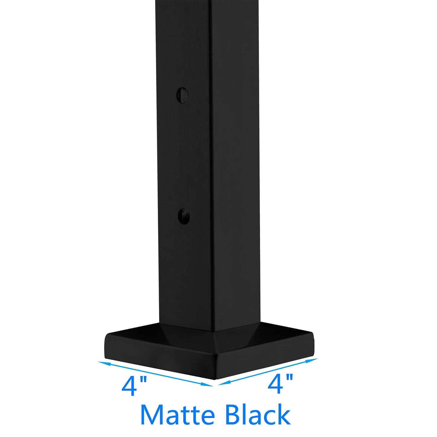 Senmit Cable Railing Post - Stainless Steel Square Fence Post for Deck Cable Railing System (36" Level-drilled-4 Pack, Black)