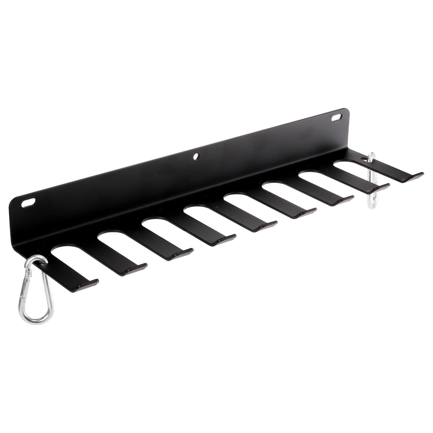 Tebery 9 Hook Home Gym Storage Rack Wall Mount, Fitness Equipment Organizer, Metal Gym Accessory Hanger for Exercise Bands, Jump Ropes, Barbells, Lifting Belts