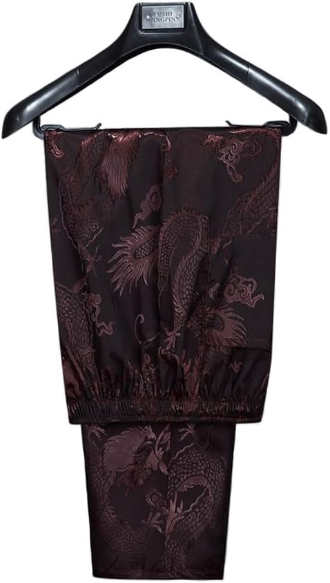 wecotton Tang Suit Men Hanfu Chinese Traditional Clothes Kung Fu Shirt Uniform Long Sleeved Coat Tops and Pants