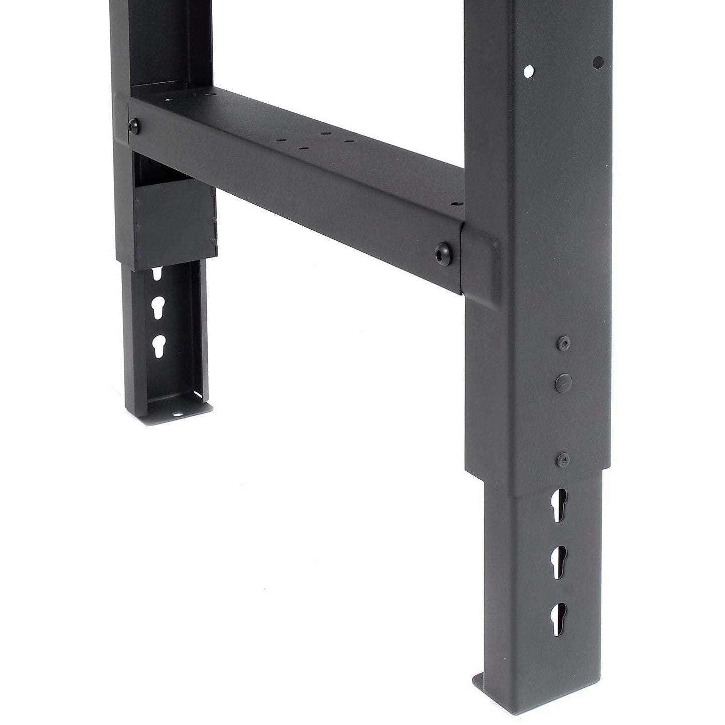 Global Industrial Adjustable Height Workbench C-Channel Leg, 60" W x 30" D, 1-1/2" 12-Gauge Steel Top with Square Edge, 2000 Lbs. Capacity, Black, Industrial Workbench