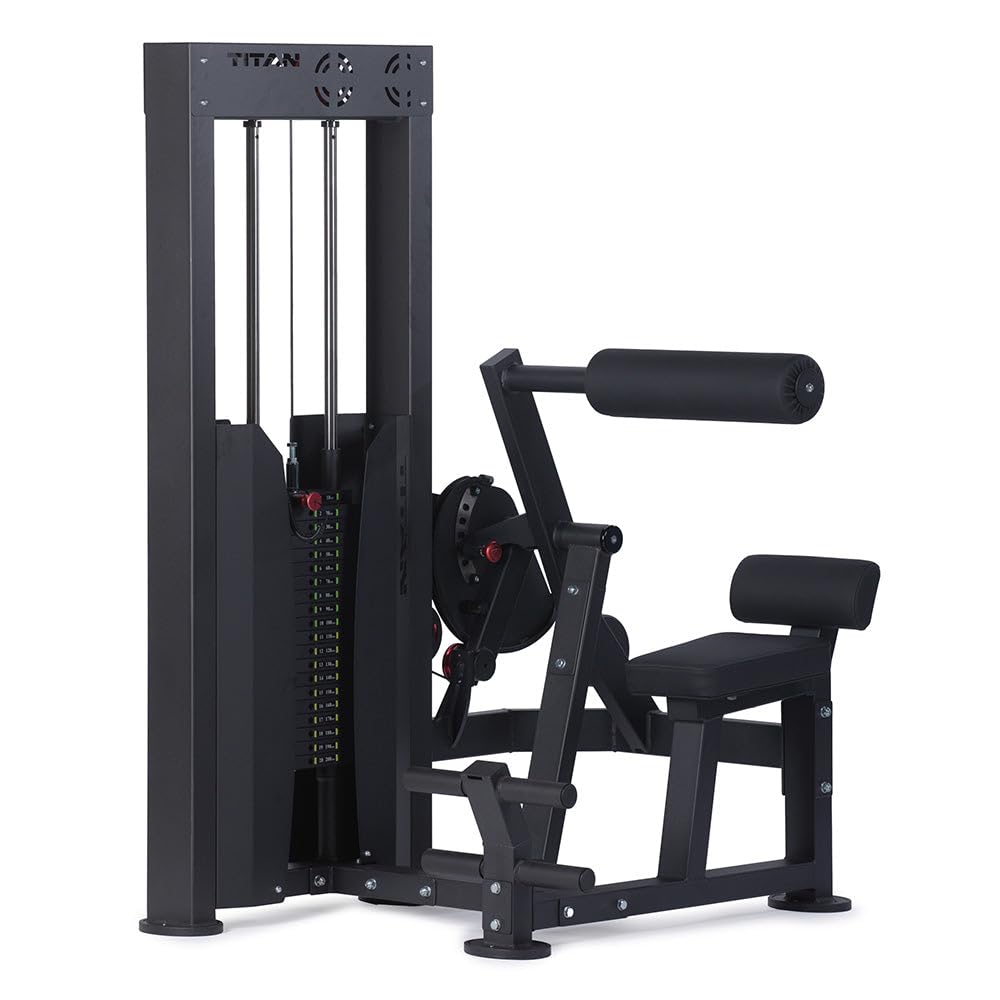 Titan Fitness Selectorized Abdominal & Lower Back Machine, 200 LB Weight Stack, Adjustable 2-in-1 Ab and Back Workout Equipment, Home Gym Exercise Machines