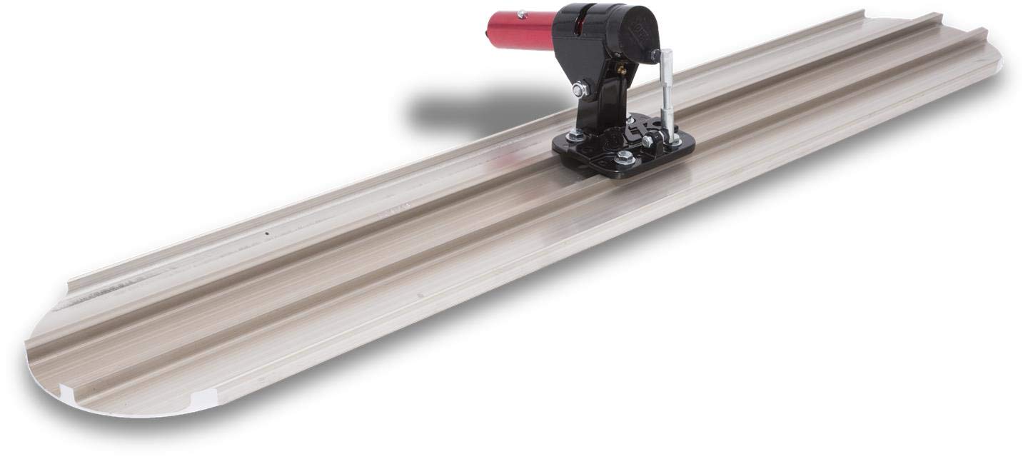 MARSHALLTOWN QLT 48 Inch Magnesium Bull Float with Rock-It 2.0 Bracket, Extruded Alloy Blade, Round End, Concrete Bull Float for Finishing, Concrete Tools, Made in USA, MB48RR