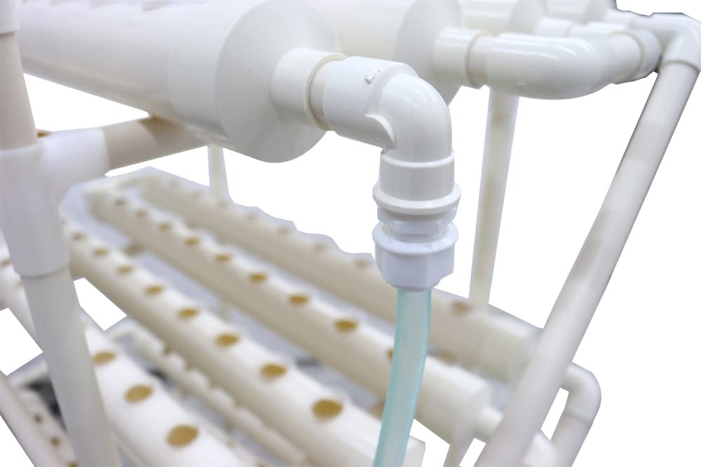 PreAsion PVC Hydroponics Growing System Outdoor 108 Sites Grow Kit 12 Pipes 3 Layers 4 Rows Plant Growing System for Leafy Vegetables with 110V Pump