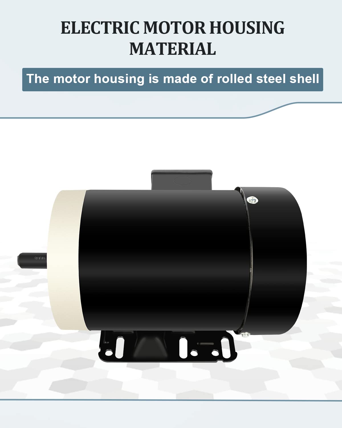 2HP Electric Motor, Air Compressor Motor, General Motor 3450 RPM, Three Phase Motor 56C Frame, 5/8"Shaft Diameter CW/CCW Rolled Steel Shell, 230V/460V TEFC
