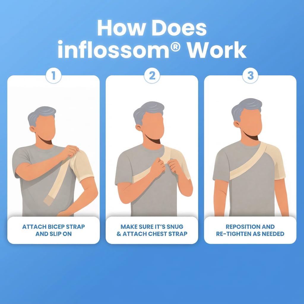 inflossom Shoulder Brace for Men & Women – Shoulder Compression Sleeve for Rotator Cuff Injuries, Frozen Shoulder & Tendonitis – Breathable Shoulder Support for Sports & Recovery – Fits Left or Right Arm (M/L)