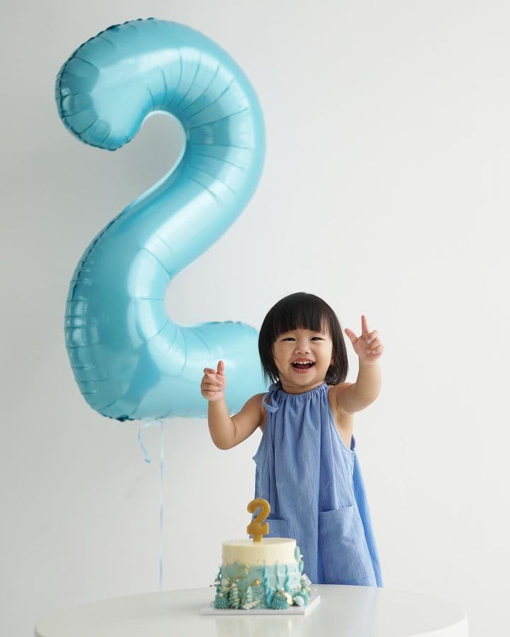 Pearlescent Blue 40-Inch Number 1 Balloon | First Birthday Decorations for Boys & Girls