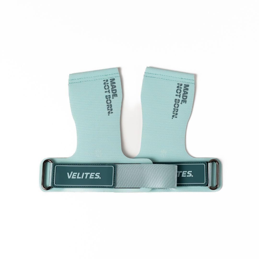Velites - All Terrain Grips - Official Crossfit® Games Gymnastics Grips - No-Chalk Required - for All Bars & Surfaces - Mint - Size Large - Includes Wristbands & Bag