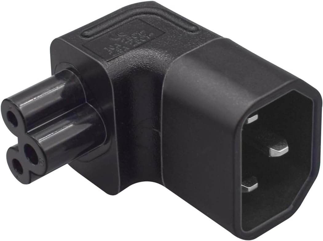 TEWOXIN 2PCS IEC320 C14 C5 10A 250V, (2PCS C14 C5 Up Bend to Power Adapter Converter, for Laptop, Computer Monitor, TV