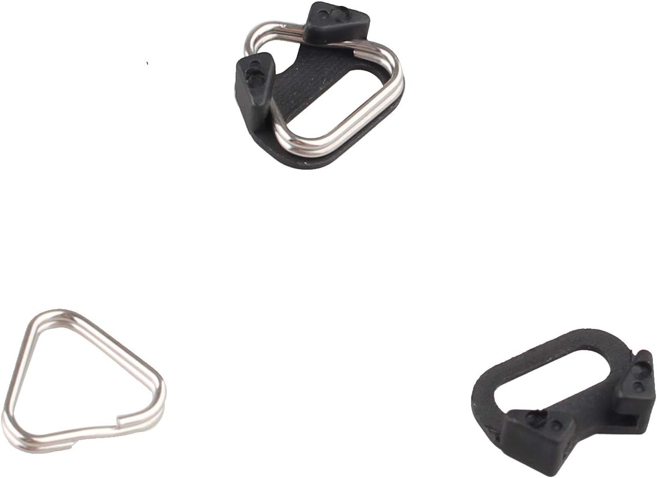 Futheda 4PCS (2 Stainless Steel Lug Ring Camera Strap Triangle Split Ring Hook Adapter + ABS Protector Plastic Cover