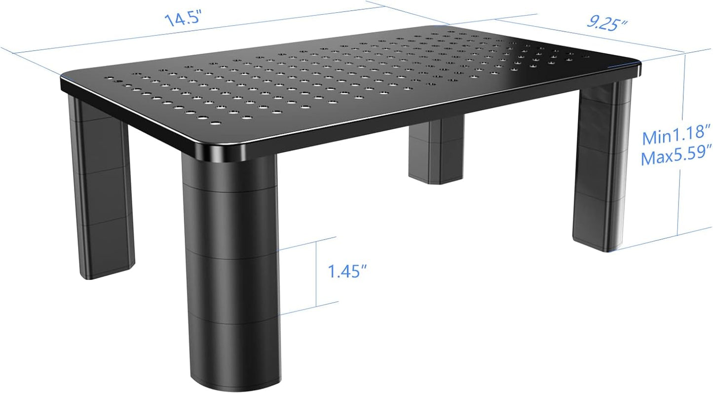 2 Pack 3 2 Pholiten Monitor Stand Riser, Height Adjustable Monitor Stand for Computer, Laptop, Printer, Notebook, iMac
