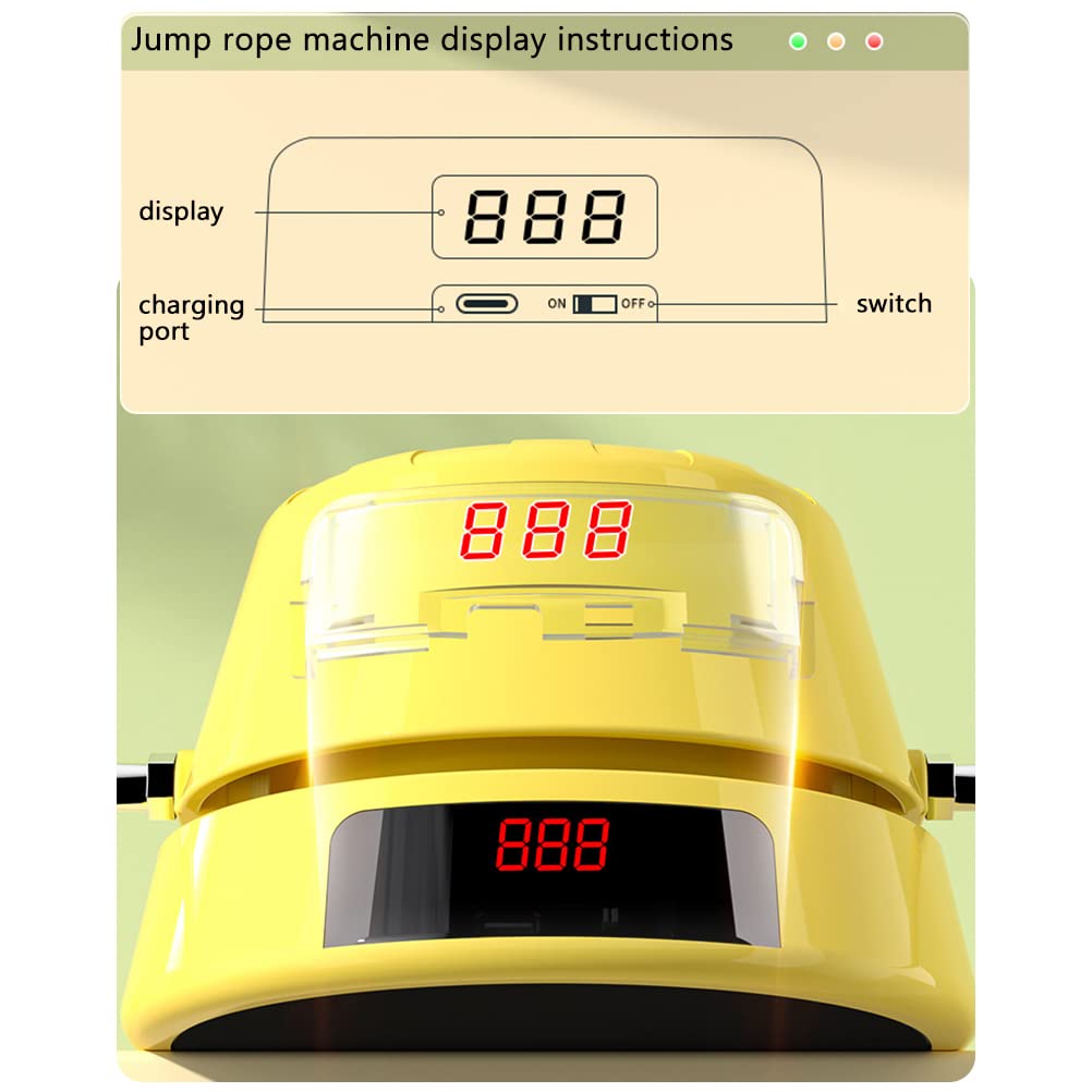 Elolicu Smart Jump Rope Machine, Electric Rope Skipping Machine Rechargeable Jump Rope Rope Skipping Sports for Indoor Outdoor Workout Jumping Rope with Remote Control for Home Gym Party