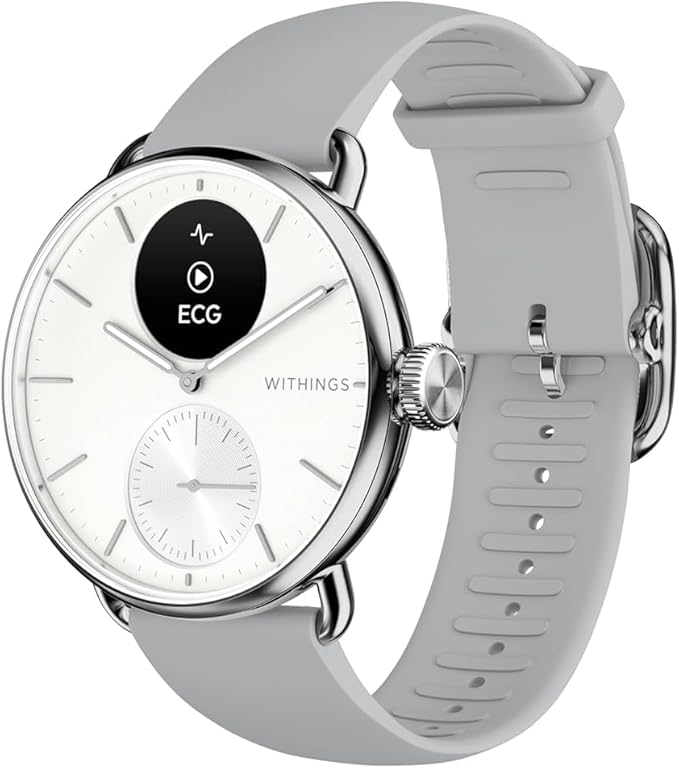 Withings ScanWatch 2 - Hybrid Smart Watch, Heart Rate Monitoring, Fitness Tracker, Cycle Tracker, Sleep Monitoring, GPS Tracker, 30-Day Battery Life, Android & Apple Compatible, HSA/FSA