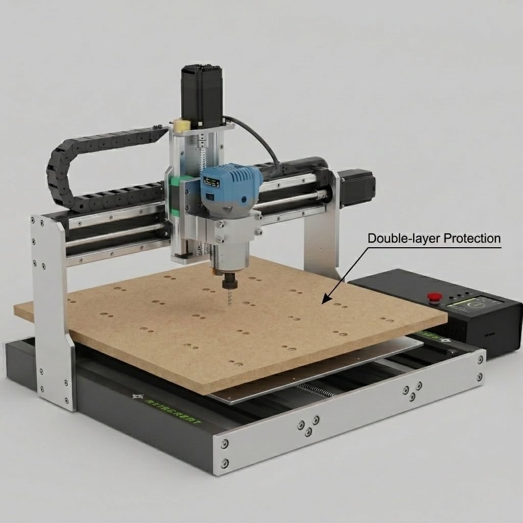Axiscreat 4040 CNC Router Machine with Linear Guide & Ball Screw Motion, Achieve ±0.005mm Accuracy for High Precision Metal Aluminum Copper Wood Acrylic PCB Engraving