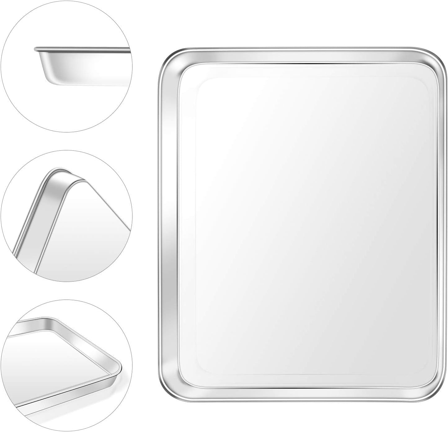 Yododo Stainless Steel Baking Sheet - Non-Toxic, Easy Clean, Rust-Free | 23½ Inch Cookie Tray