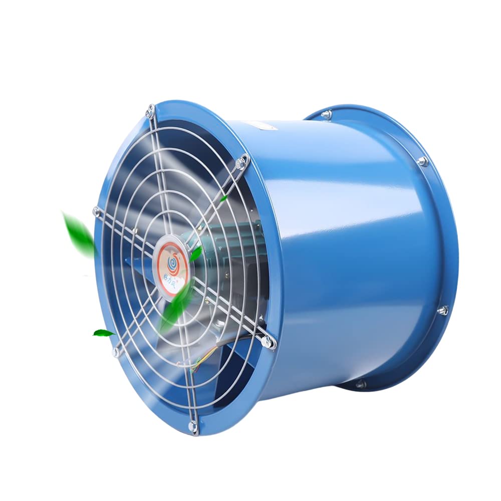 GMSLuu 16" Axial Fan Cylinder Pipe Explosion-proof Spray Booth Paint Fumes Exhaust Fan, Tube Axial Duct Fan with All Copper Motor for Factories Warehouse Kitchen Workshop