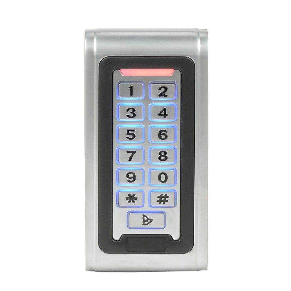 MENGQI-CONTROL Waterproof Metal RFID Keypad Door Entry Systems & 600lbs Electric Magnetic Lock+110V Power Supply+Push to Exit Button+RFID Keychains/Cards