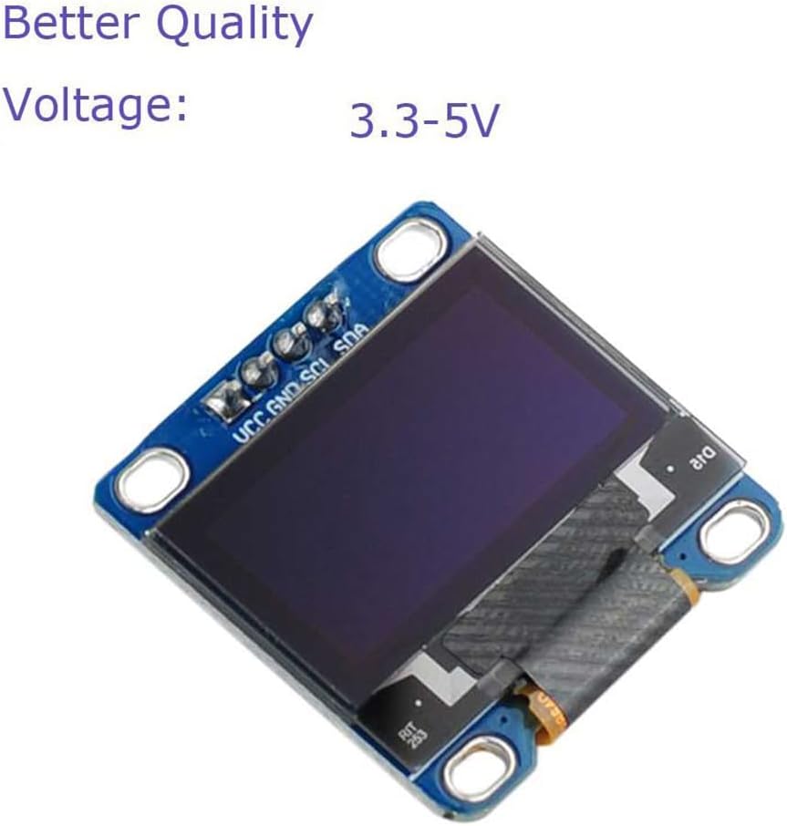 DIYmall 0.96" I2C 128x64 SSD1306 (Pack 2pcs) OLED Module IIC Serial LCD LED White Light Driver Display for Arduino