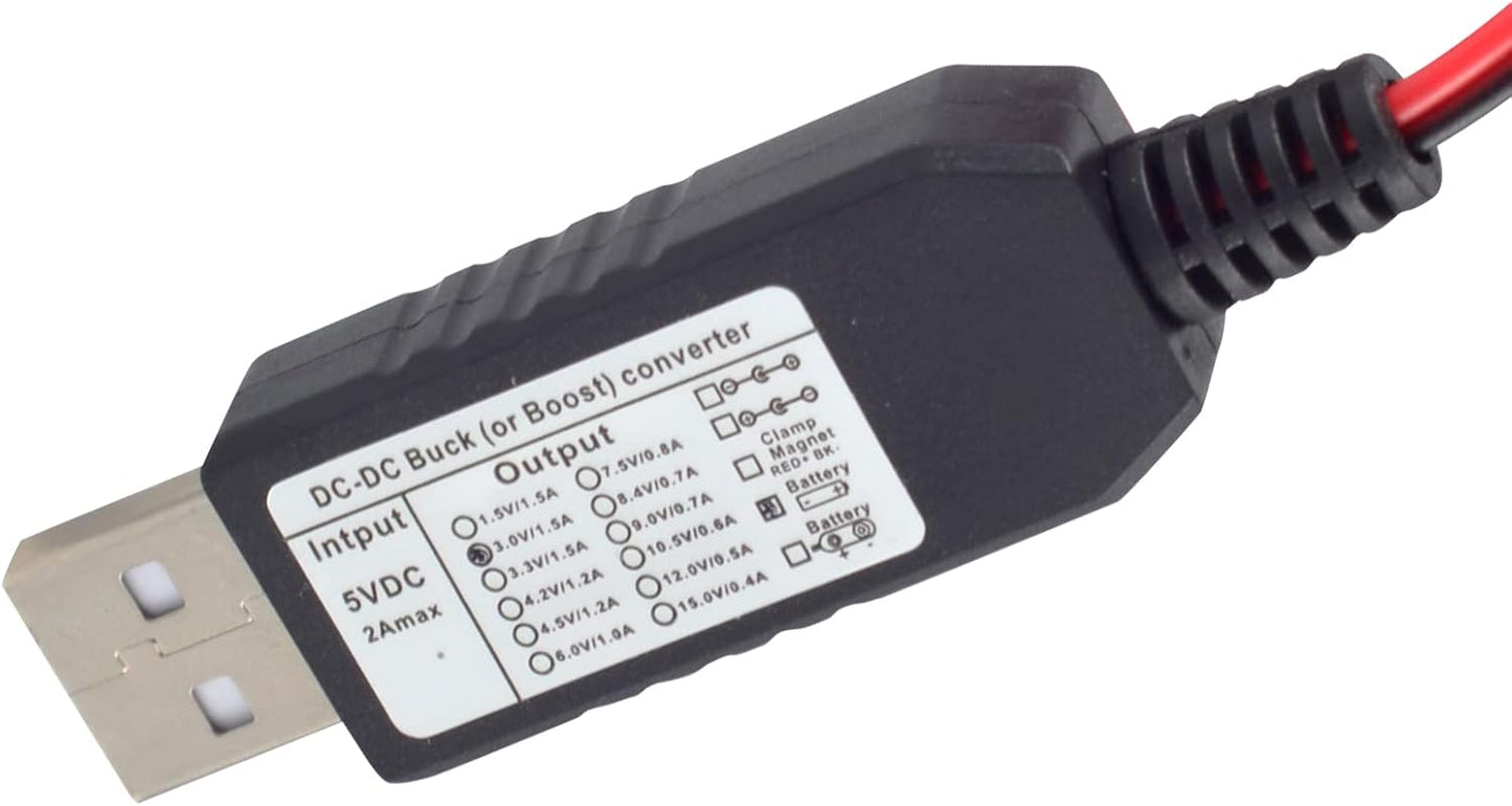 KAABEE 5V 1.5V 3V 4.5V 6V 9V 1 4pcs 78INCH (4AA-6V) Battery Eliminator Replace Kit USB to Power Supply Converter to AA