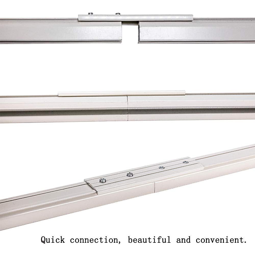 6ft-12ft Upgraded Aluminum Curtain Track, Ceiling or Wall mount, Curtain Rail System with 90 Degree Corner Bends, Windows and Room Divider Ceiling Track set with Runners and Hooks(White)