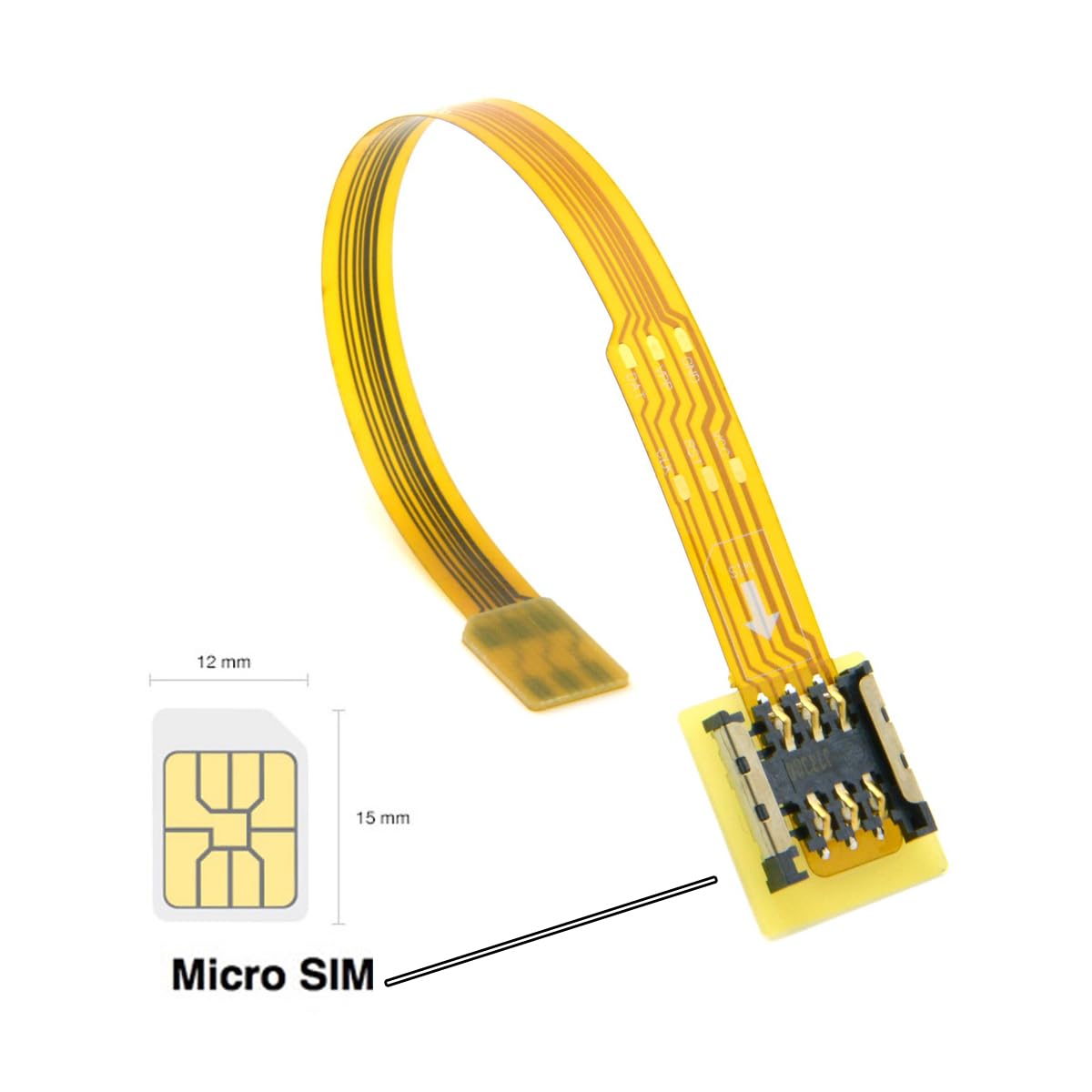 10cm chenyang Soft Flat FPC Cable Micro SIM Card to Nano SIM Kit Male to Female Extension Extender Cable