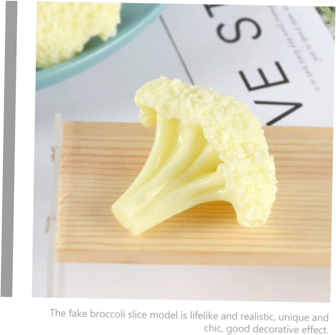 Vaguelly Fake Broccoli Slice Model Realistic Simulation Vegetable for Home Decor Photography Props and Educational Play