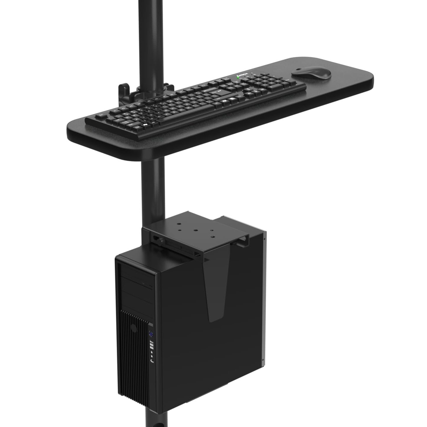 VERSATABLES Sentry Floor Mount Computer Station - Ergonomic Height Adjustable Workstation for Industrial & Office Use - Heavy Duty Space Saving Design with Secure Mount & Cable Management