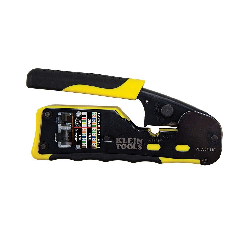 Klein Tools Cable Installation Tool Set with Crimper, Tester, Snips, Punchdown Tool, and Case (6 Pieces)